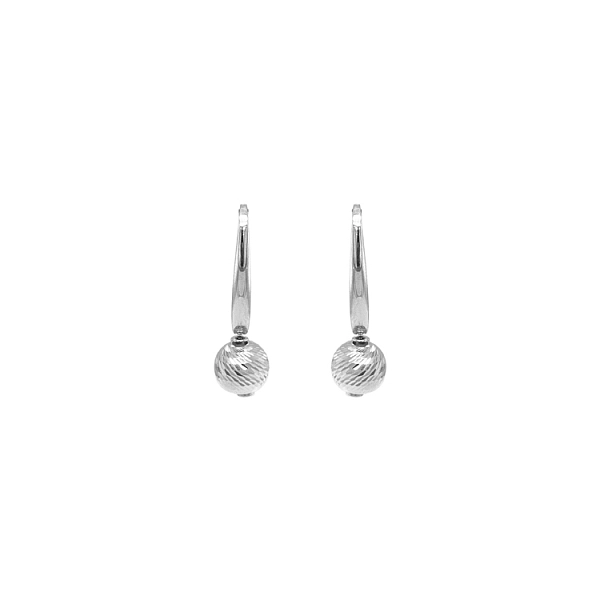 Серьги-шарики из белого золота