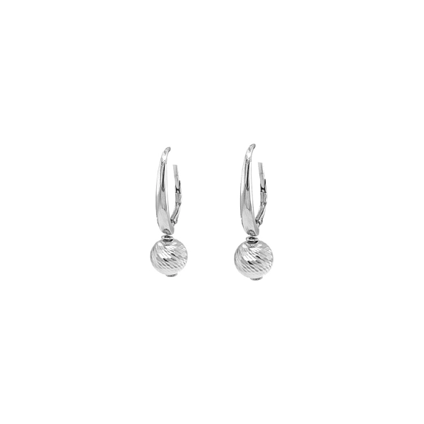Серьги-шарики из белого золота