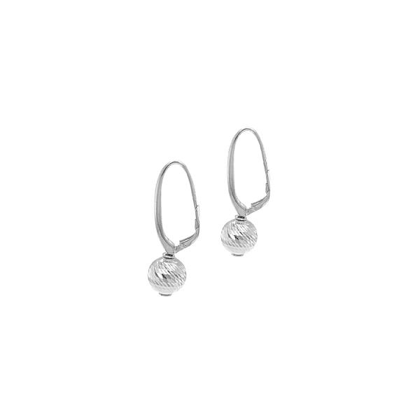 Серьги-шарики из белого золота