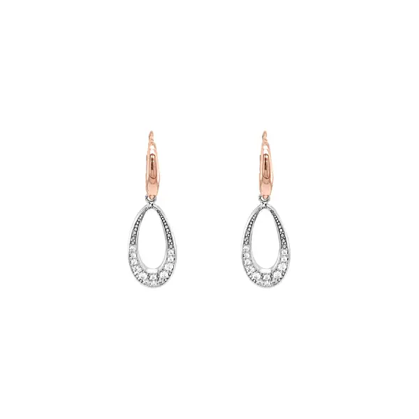 Серьги-подвески с цирконами в золоте