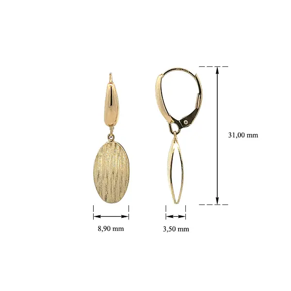 Золотые серьги-пусеты