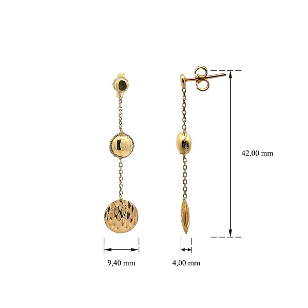 Золотые серьги-пусеты