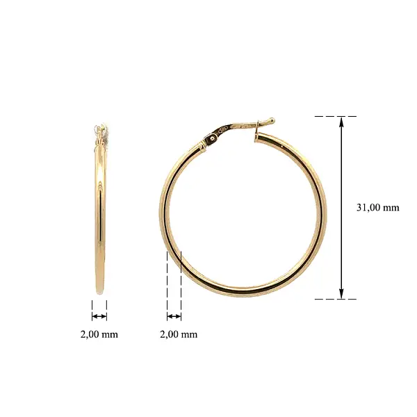 Золотые круглые серьги