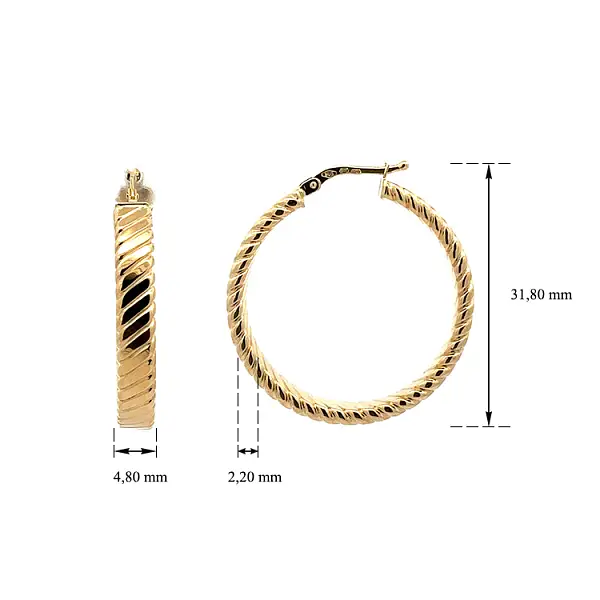 Золотые круглые серьги