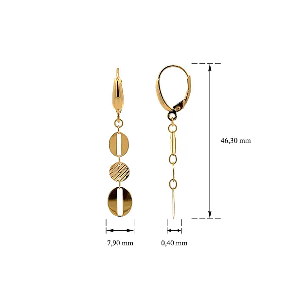 Золотые серьги-пусеты