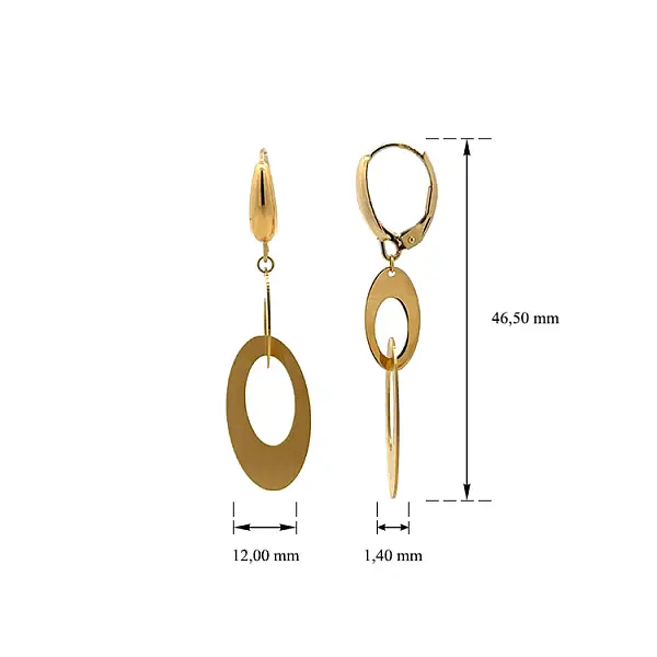 Золотые серьги-пусеты