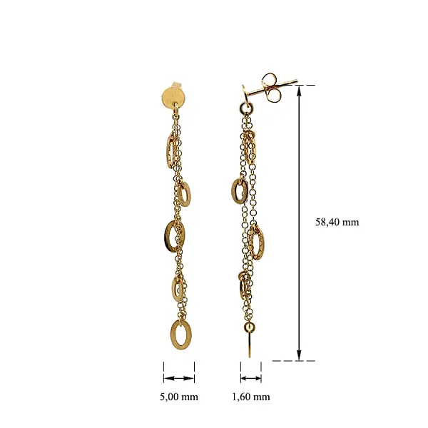 Золотые серьги-пусеты