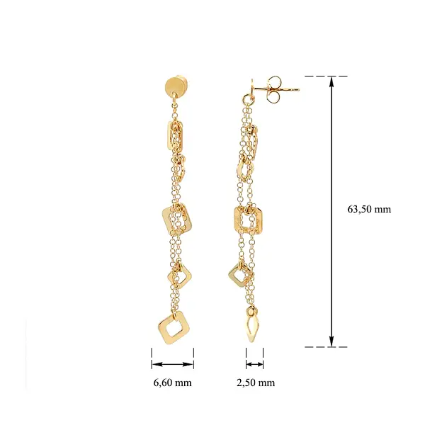 Золотые серьги-пусеты