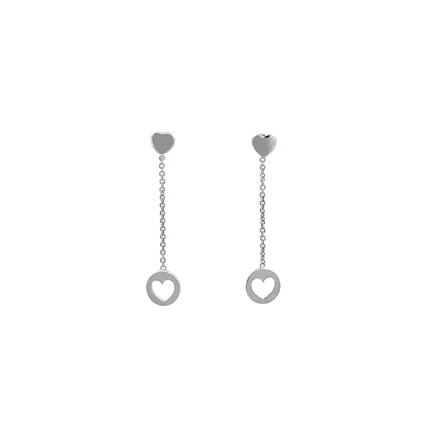 Золотые висячие серьги Сердечки