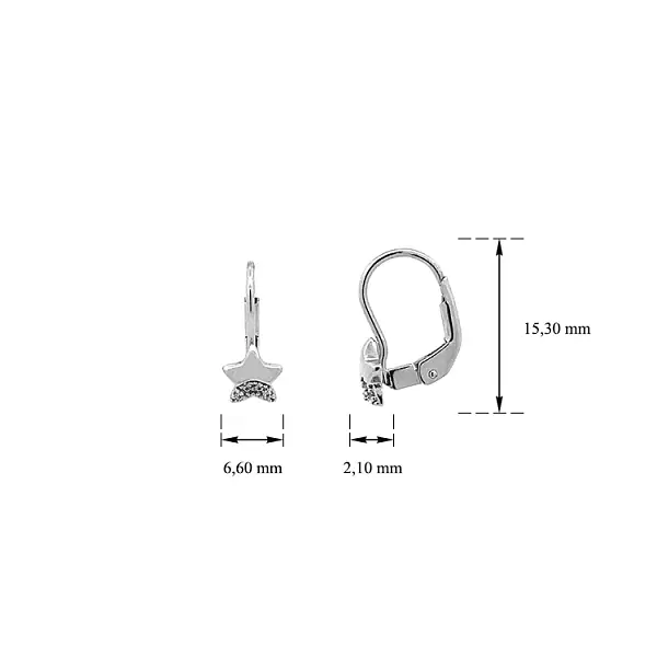 Золотые серьги Морская звезда с цирконами