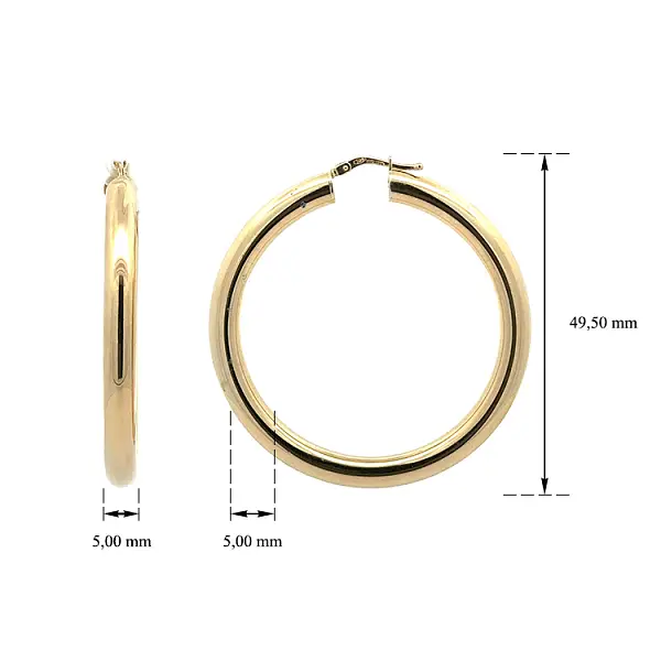 Золотые круглые серьги