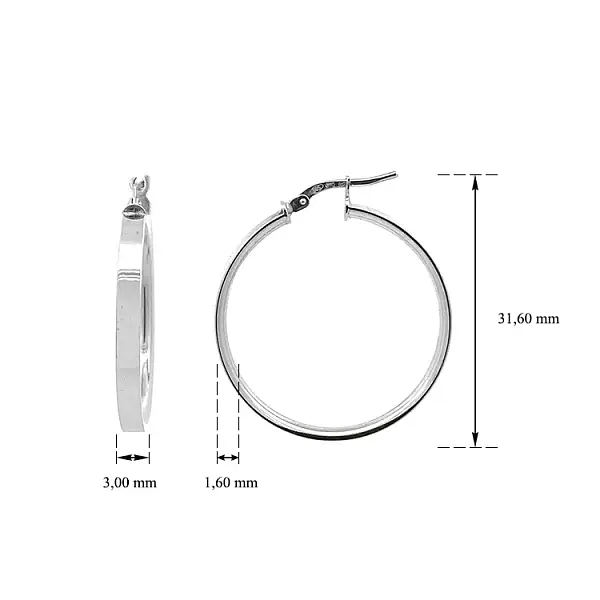 Круглые серьги из белого золота