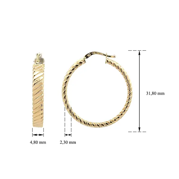 Золотые круглые серьги