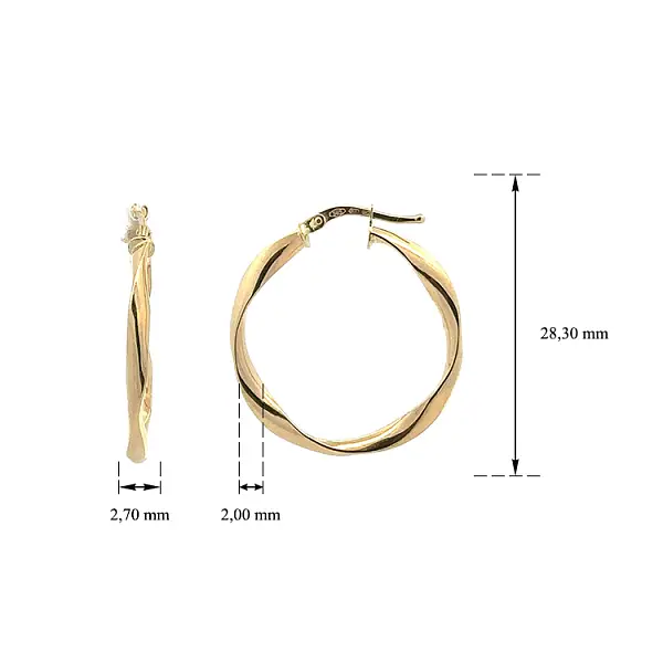 Золотые круглые серьги