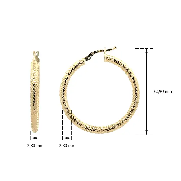 Золотые круглые серьги