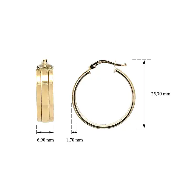 Золотые круглые серьги