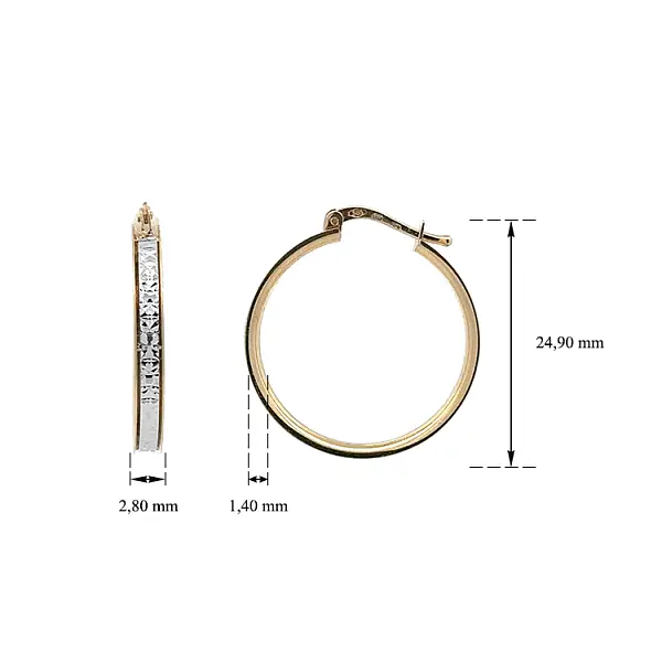 Золотые круглые серьги из комбинированного золота