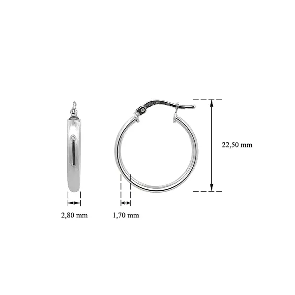 Круглые серьги из белого золота