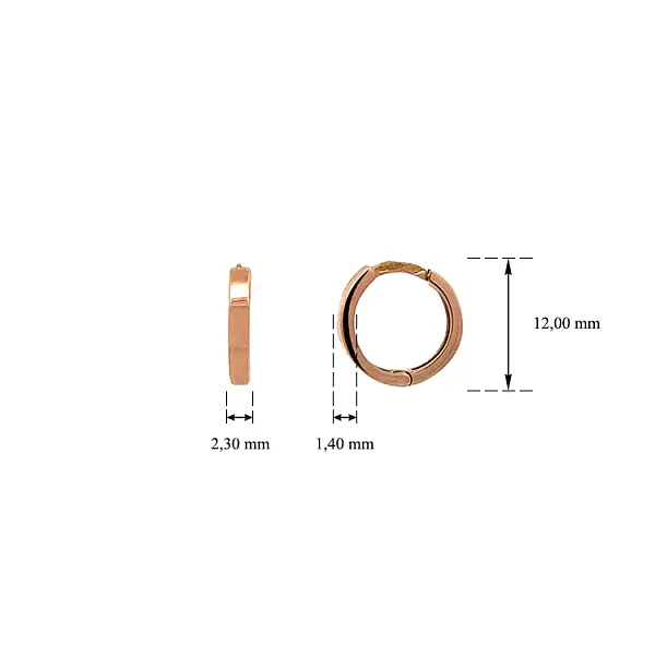 Золотые круглые серьги из розового золота