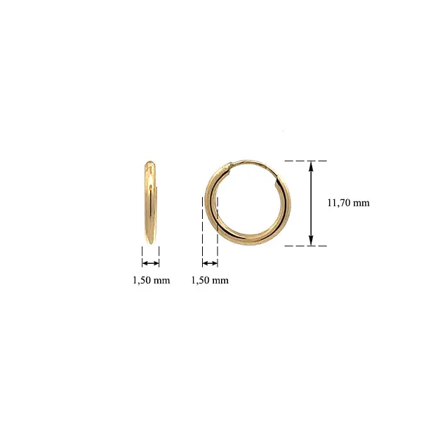 Золотые круглые серьги