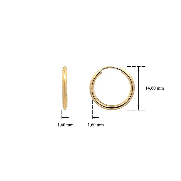 Золотые круглые серьги