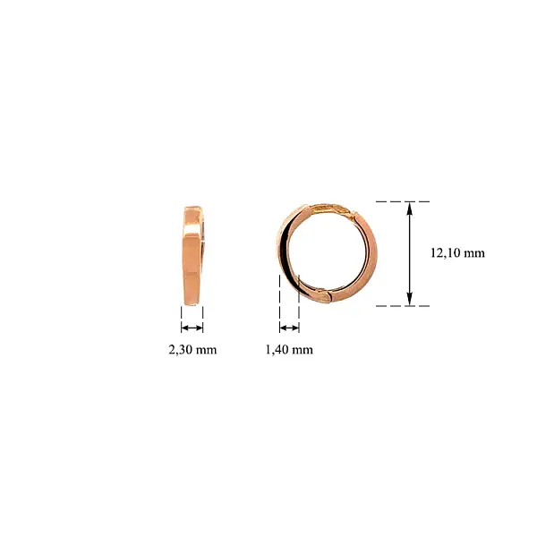 Золотые круглые серьги из розового золота