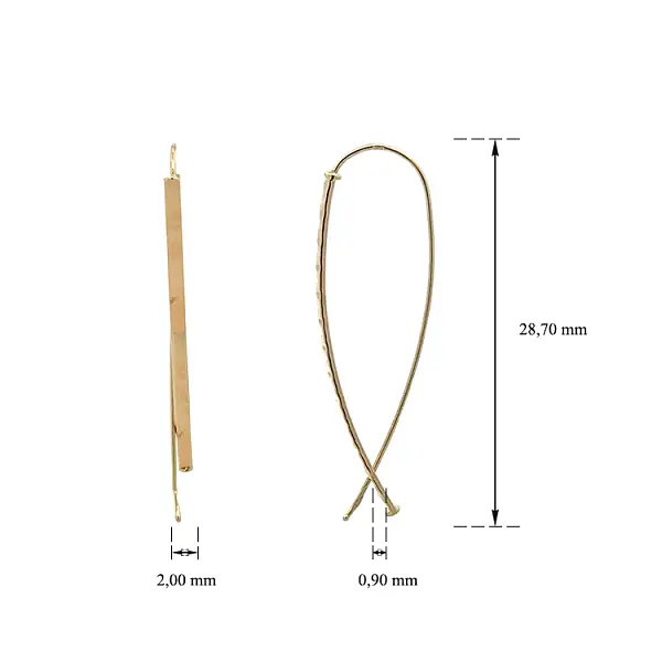 Золотые серьги-пусеты