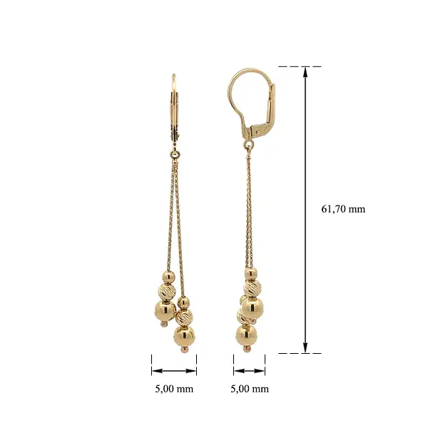 Золотые серьги-пусеты