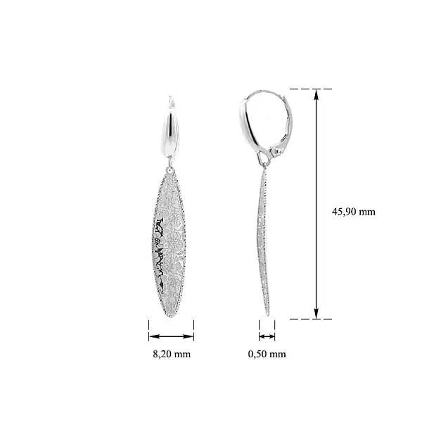 Серьги-пусеты из белого золота