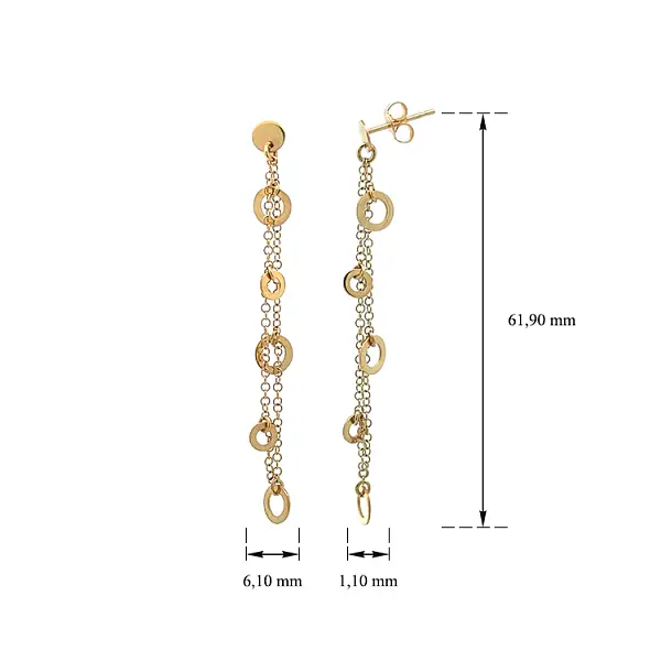 Золотые серьги-пусеты