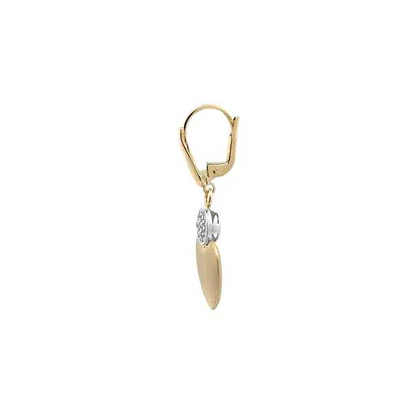 Золотые серьги с цирконами Сердце