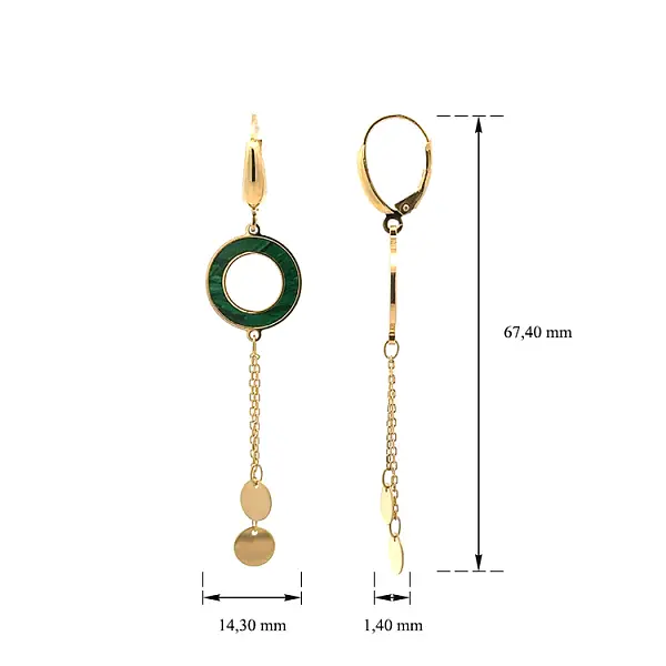 Золотые серьги-пусеты