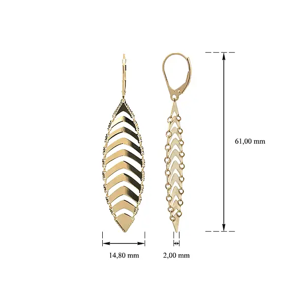 Золотые серьги-пусеты