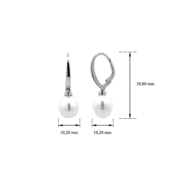 Золотые серьги-пусеты с жемчугом