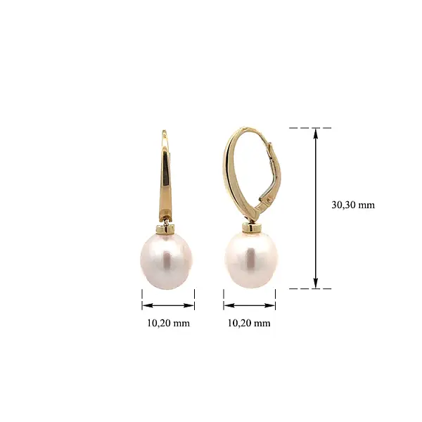 Золотые серьги-пусеты с жемчугом