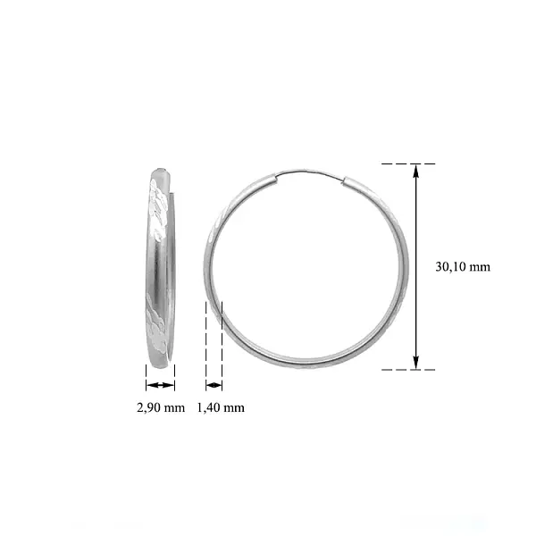 Женские круглые серьги из белого золота