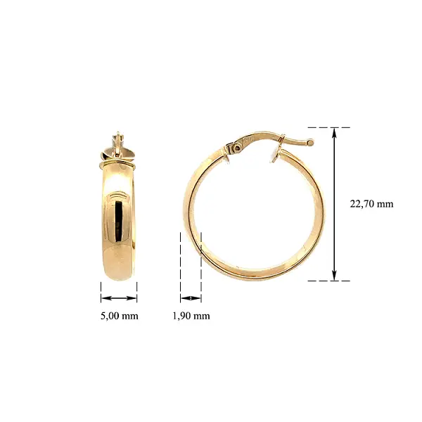 Золотые круглые серьги