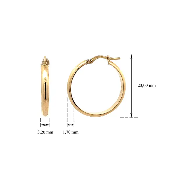 Золотые круглые серьги