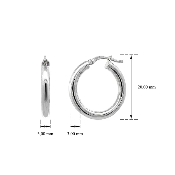 Круглые серьги из белого золота