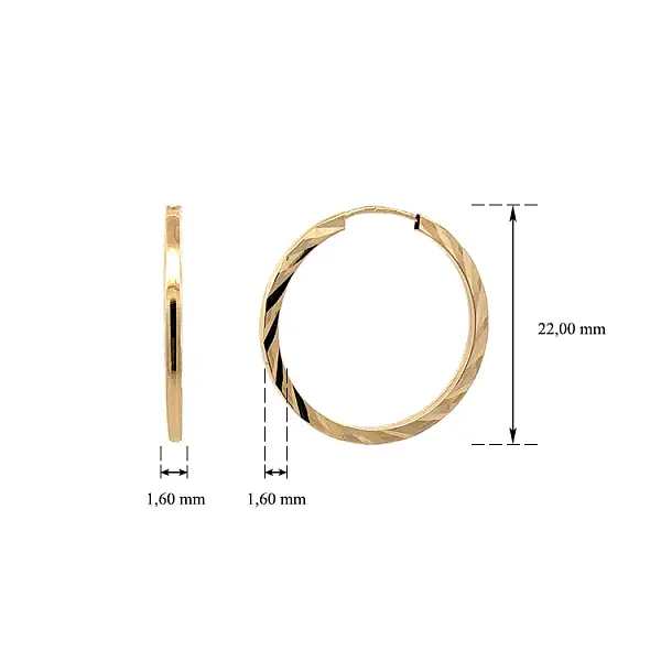 Золотые круглые серьги