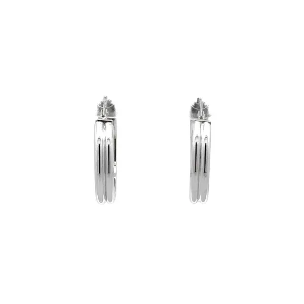 Круглые серьги из белого золота