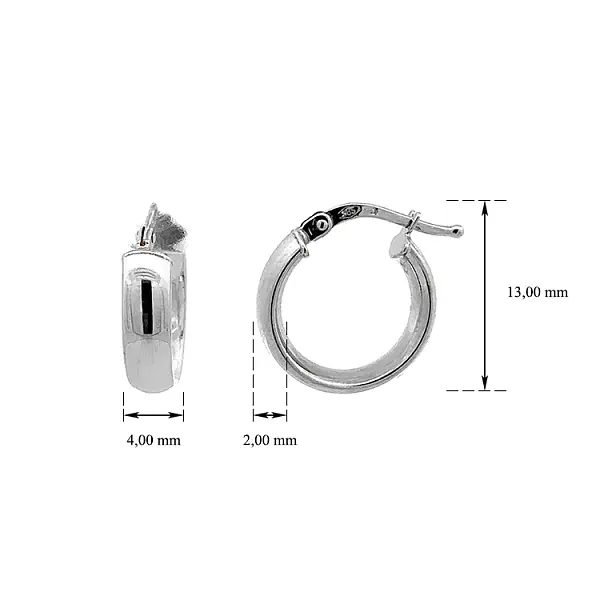 Круглые серьги из белого золота