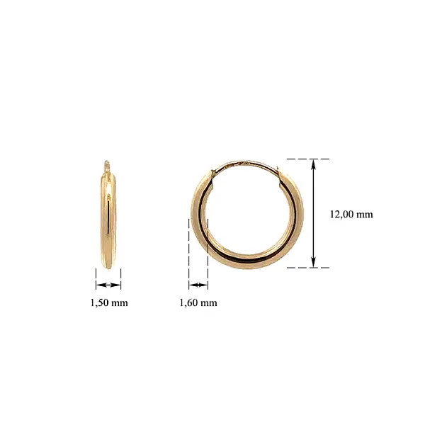 Золотые круглые серьги