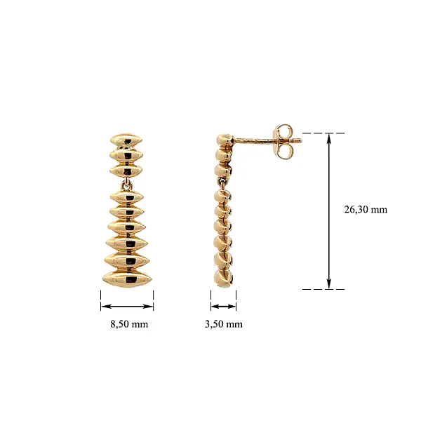 Золотые серьги-пусеты