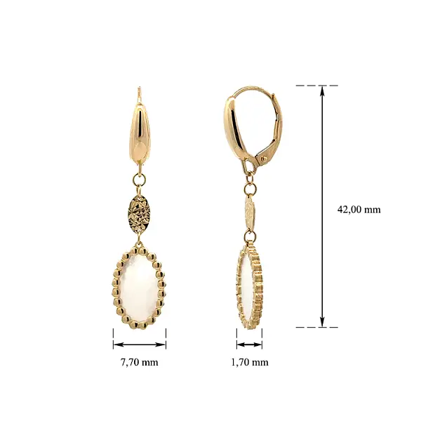 Золотые серьги-пусеты с жемчужиной