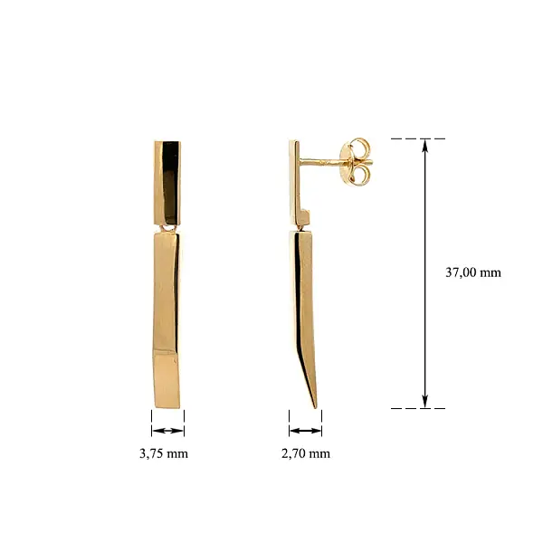 Золотые серьги-пусеты