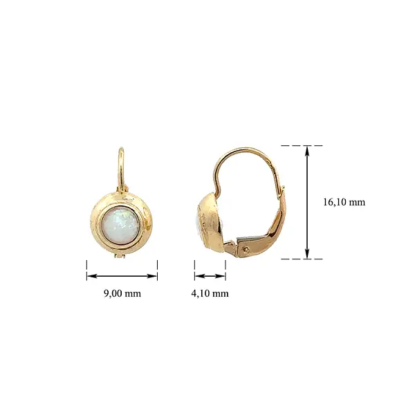 Золотые серьги с опалом