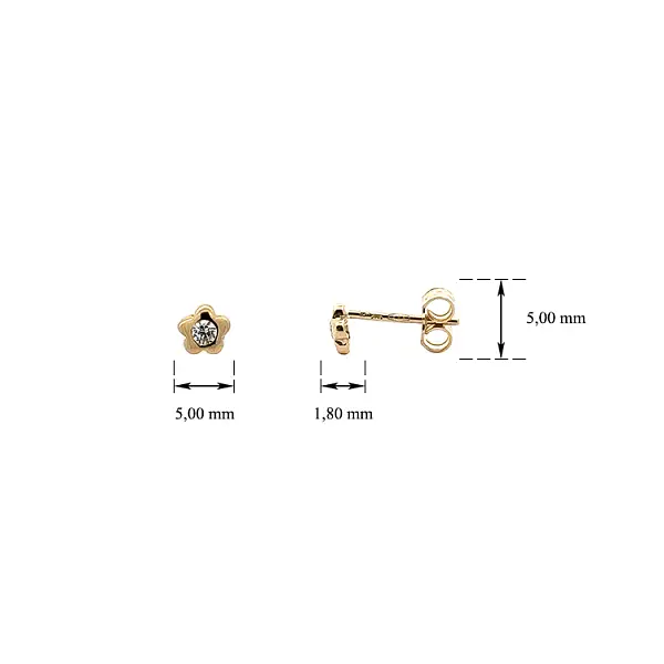 Золотые серьги 'Пеки' с цирконами