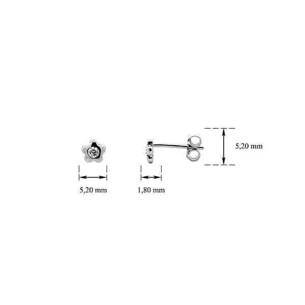 Серьги Цветы с цирконом