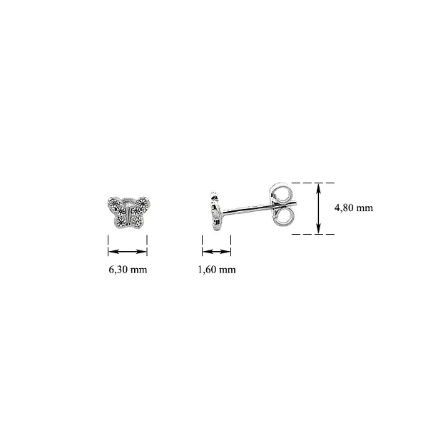 Серьги 'Бабочки' с цирконами